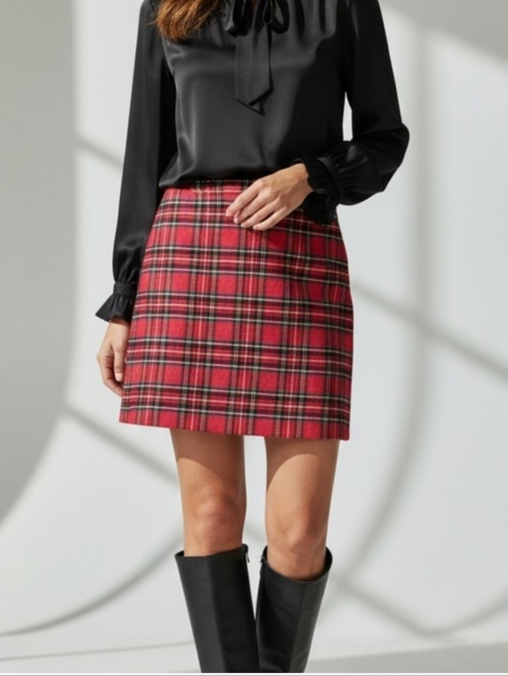 J. Crew Tartan Plaid Wool Blend Lined Skirt 12